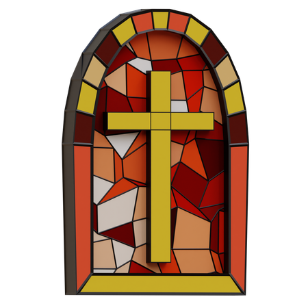 Kirche Glasmalerei  3D Icon