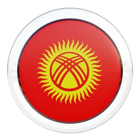 Drapeau rond du Kirghizistan  3D Icon