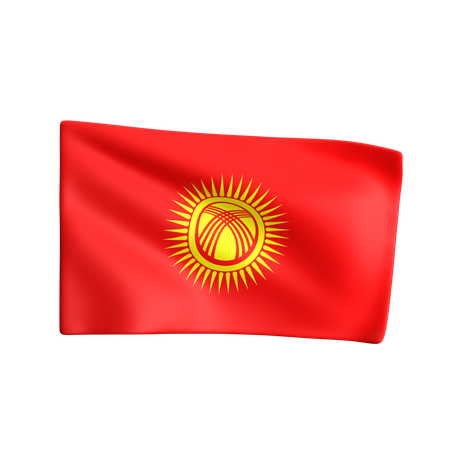 Kirgisistan Flagge  3D Icon