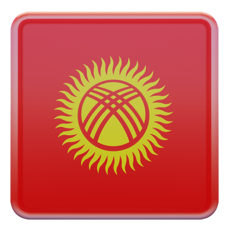 Kirgisistan Flagge  3D Icon