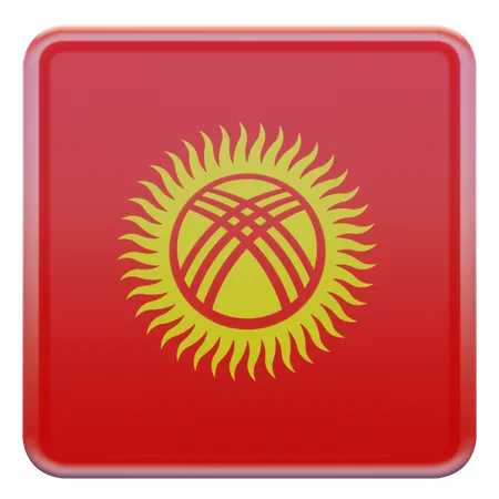 Quadratische Flagge Kirgisistans  3D Icon