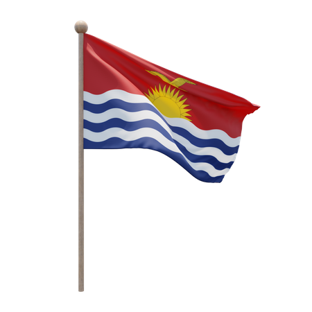 Kiribati-Fahnenmast  3D Flag