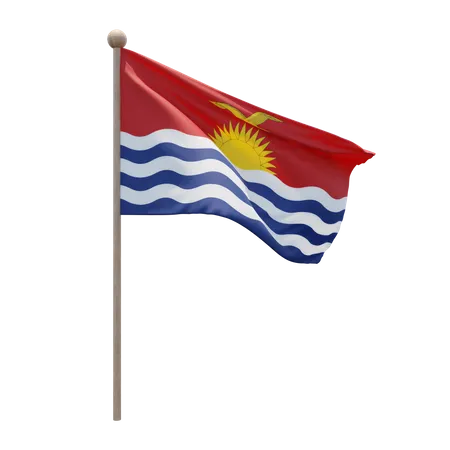 Kiribati Flag Pole  3D Illustration