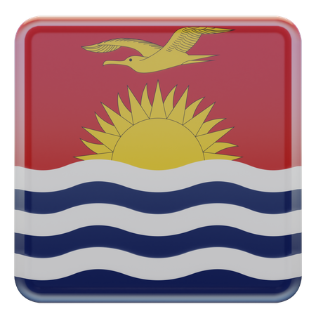 Quadratische Flagge Kiribatis  3D Icon