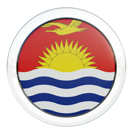 Kiribati Round Flag  3D Icon