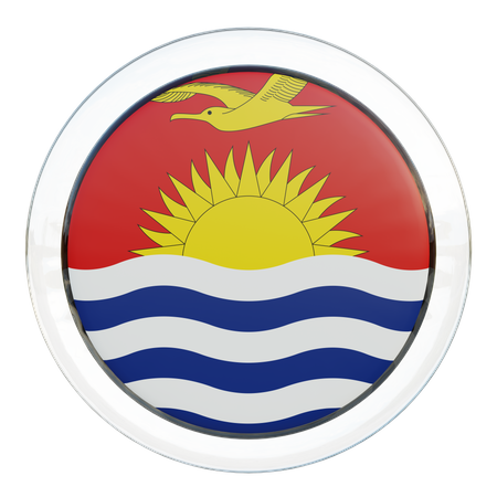 Kiribati Round Flag  3D Icon