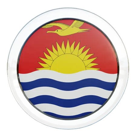 Kiribati Round Flag  3D Icon