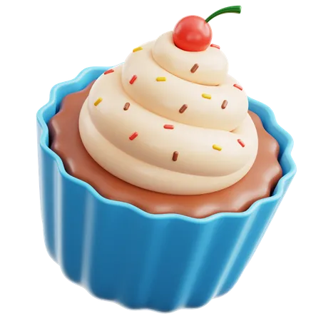 Kirsch-Cupcake  3D Icon