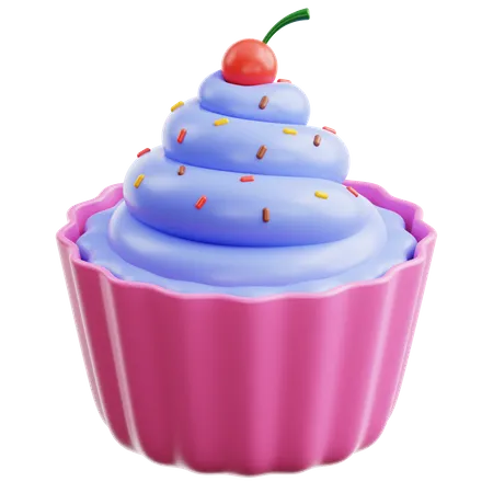 Kirsch-Cupcake  3D Icon