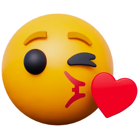 Kiss Emoji  3D Icon