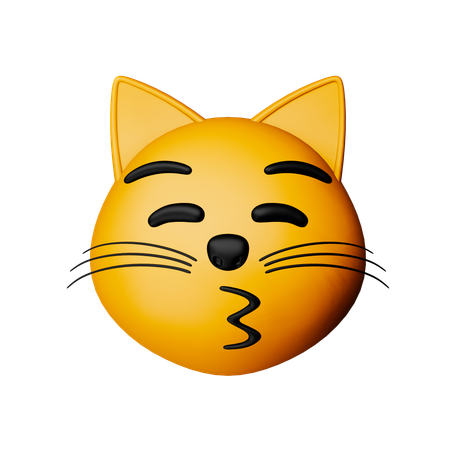 Kissing Cat Emoji  3D Icon