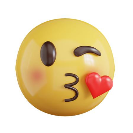 Kissing Emoji  3D Icon