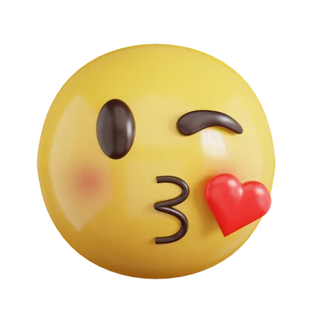 Kissing Emoji  3D Icon