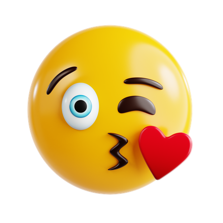 Kissing Emoji  3D Icon