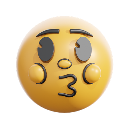 Kissing face  3D Icon
