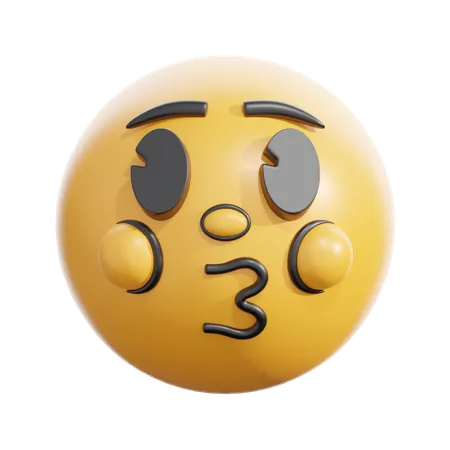 Kissing face  3D Icon