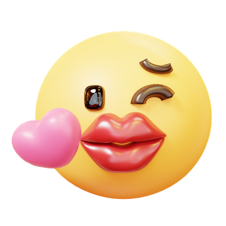 Kissing Face Emoji  3D Icon