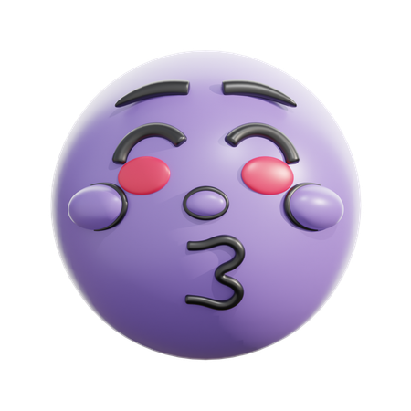 Kissing face with closed eyes  3D Icon