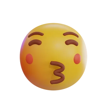 Kissing Face With Closed Eyes Emoji  3D Icon