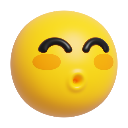 Kissing Face with Closed Eyes Emoji  3D Icon