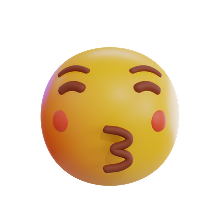Kissing Face With Closed Eyes Emoji 3D Icon