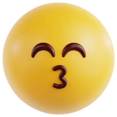 Kissing Face With Squinting Eyes  3D Icon