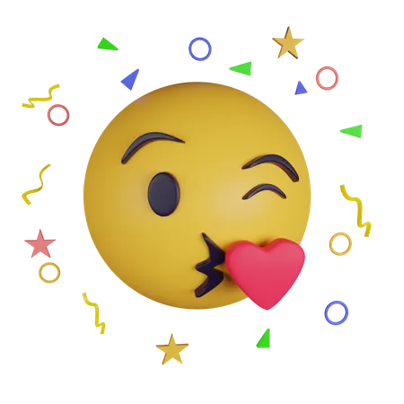 Kissing heart emoji  3D Icon