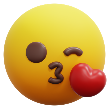 Kissing Heart Face Emoji  3D Icon