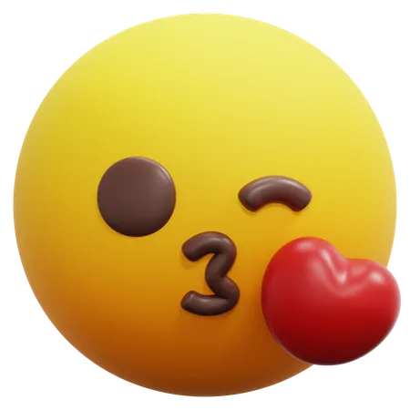 Kissing Heart Face Emoji  3D Icon