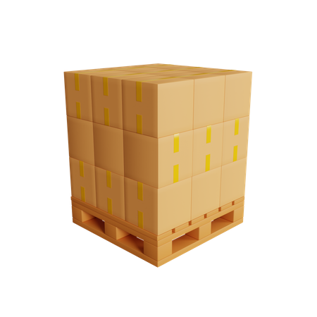 Kisten auf Holzpalette  3D Icon