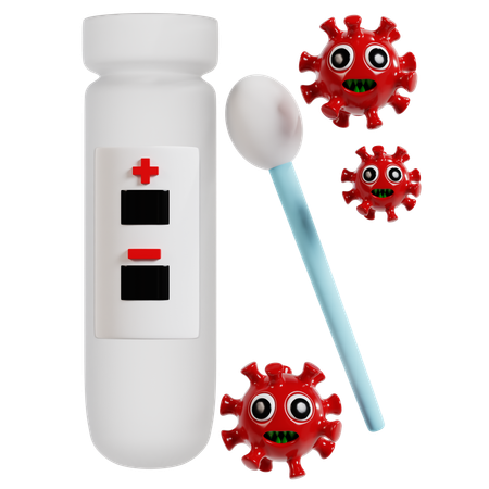 Kit de test de virus par écouvillonnage  3D Icon