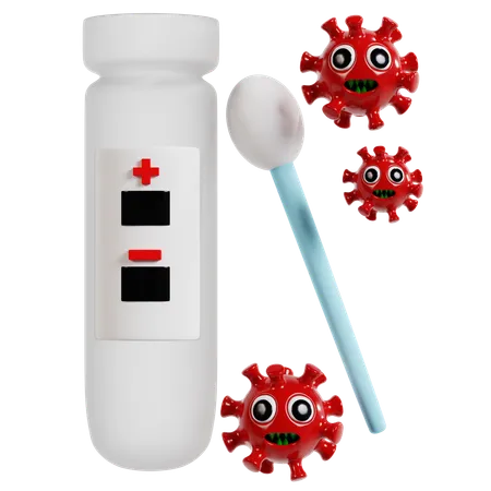 Kit de test de virus par écouvillonnage  3D Icon