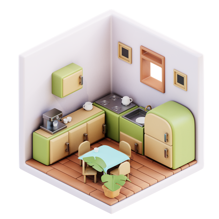 Kitchen  3D Illustration