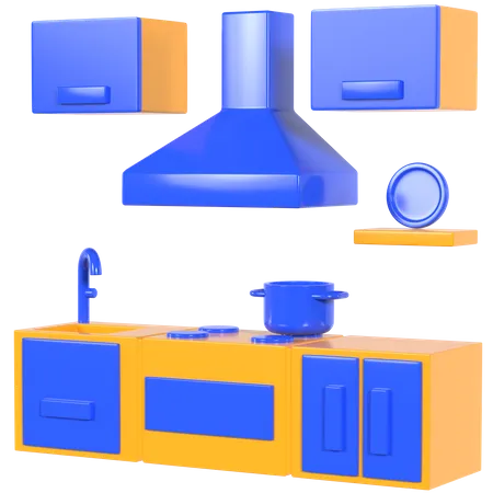 Kitchen 3D Illustration
