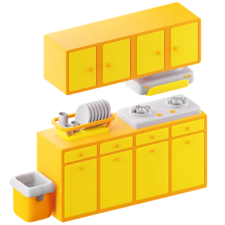 Kitchen Cabinet  3D Icon