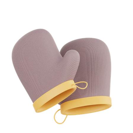 Kitchen Oven Mitts  3D Illustration