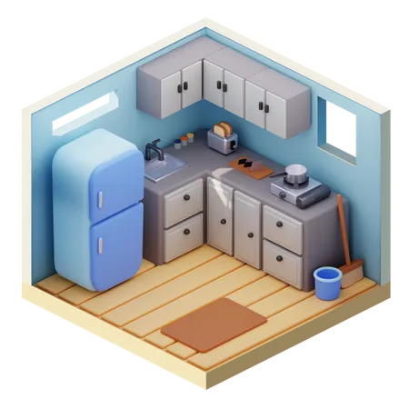 Kitchen Room 3D Icon