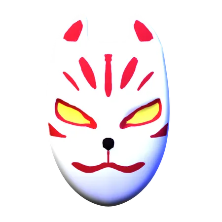 Kitsune Mask For Japanese Culture Icon 3D Illustration