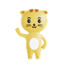 3d yellow cat logo