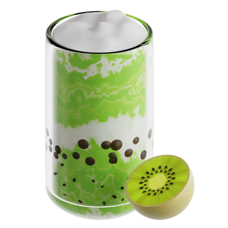 Kiwi coco boba latte  3D Icon