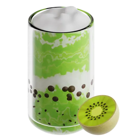 Kiwi coco boba latte  3D Icon