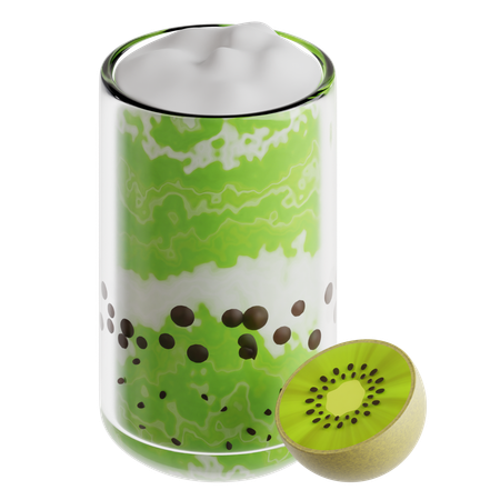 Kiwi Coconut Boba Latte  3D Icon