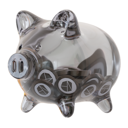 Klaytn (KLAY) Clear Glass Piggy Bank  3D Icon