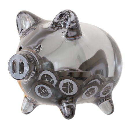 Klaytn (KLAY) Clear Glass Piggy Bank 3D Icon