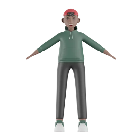 Kleiner Junge  3D Illustration