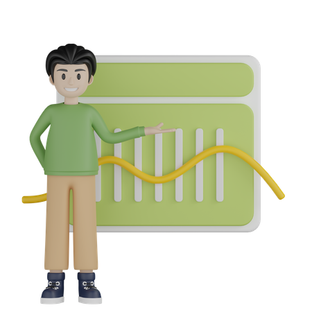 Kleiner Junge hält einen Vortrag  3D Illustration