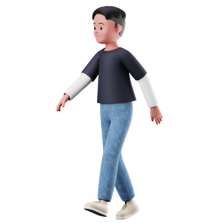 Kleiner Junge mit Gehpose  3D Illustration