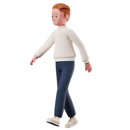 Kleiner Junge mit Gehpose  3D Illustration