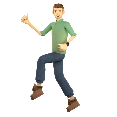 Kleiner Junge in Tanzpose  3D Illustration