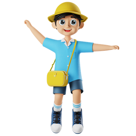 Kleiner Junge sagt „Hey“  3D Icon